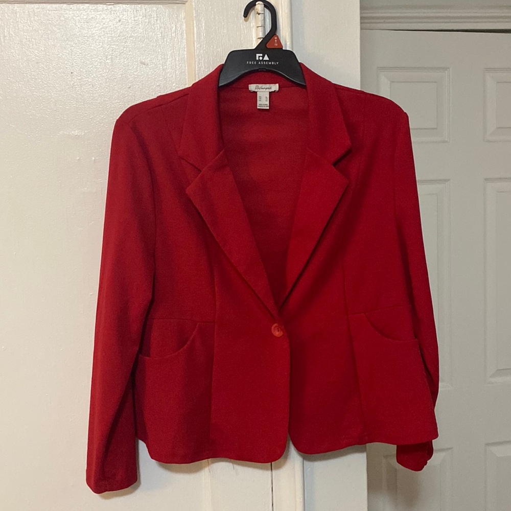 Here we have a Red Blazer, size XL barely worn. Price negotiable!